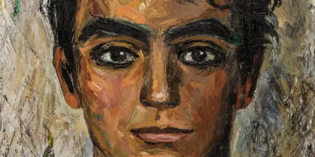 Retrato de Federico García Lorca pintado por Gregorio Prieto en 1936. Óleo sobre cartón. Museo Gregorio Prieto, Valdepeñas.